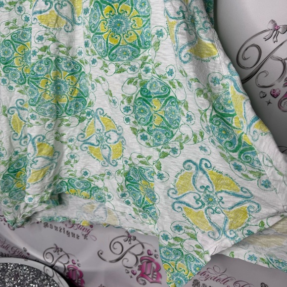 Fresh produce top asymmetrical fairy hem bottom paisley boho neon blue green - Picture 7 of 12